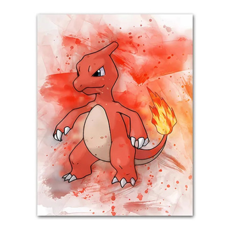 Reptincel Aquarelle : L'Éclat de la Flamme Ardente Peinture par Numéro Pokémon