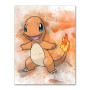 Salamèche Aquarelle : Douceur de Flamme Peinture par Numéro Pokémon