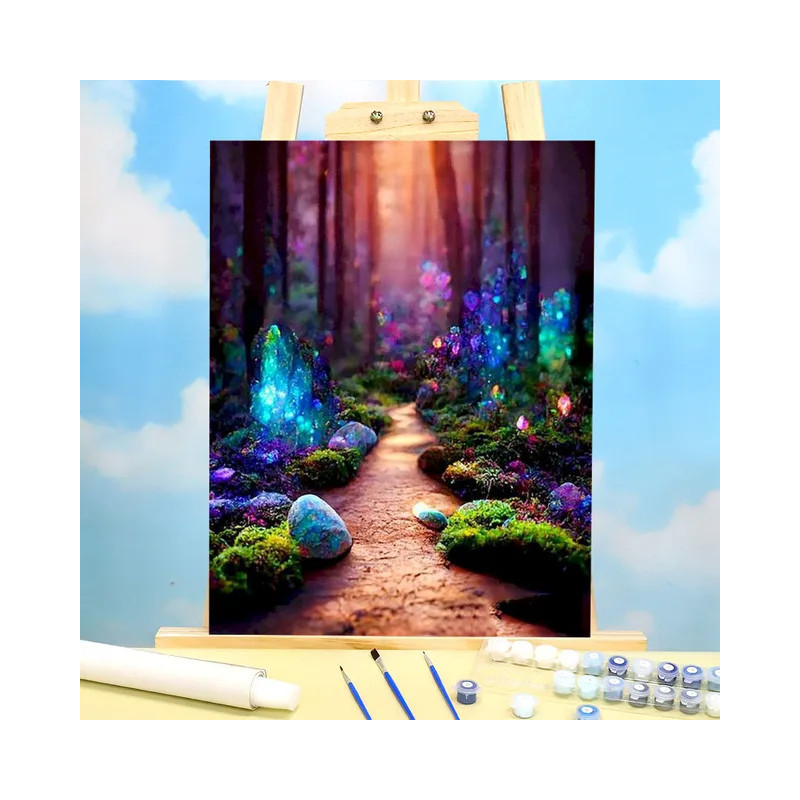 Résultat final attendu pour la peinture forêt fluorescente