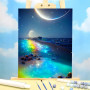 Rivage Lunaire Arc-en-Ciel Peinture par Numéro Fantaisie