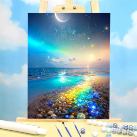 Rivage Magique Étoilé Peinture par Numéro Fantaisie