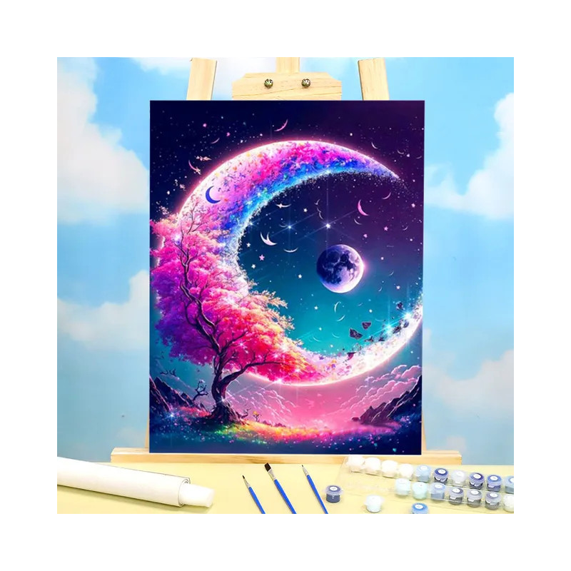 Aperçu terminé de la Peinture par Numéros Lune Enchantée