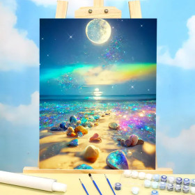 Rivage aux Trésors Lunaires Peinture par Numéro Fantaisie