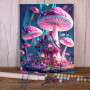 Maison Champignon Magique Peinture par Numéro Fantaisie