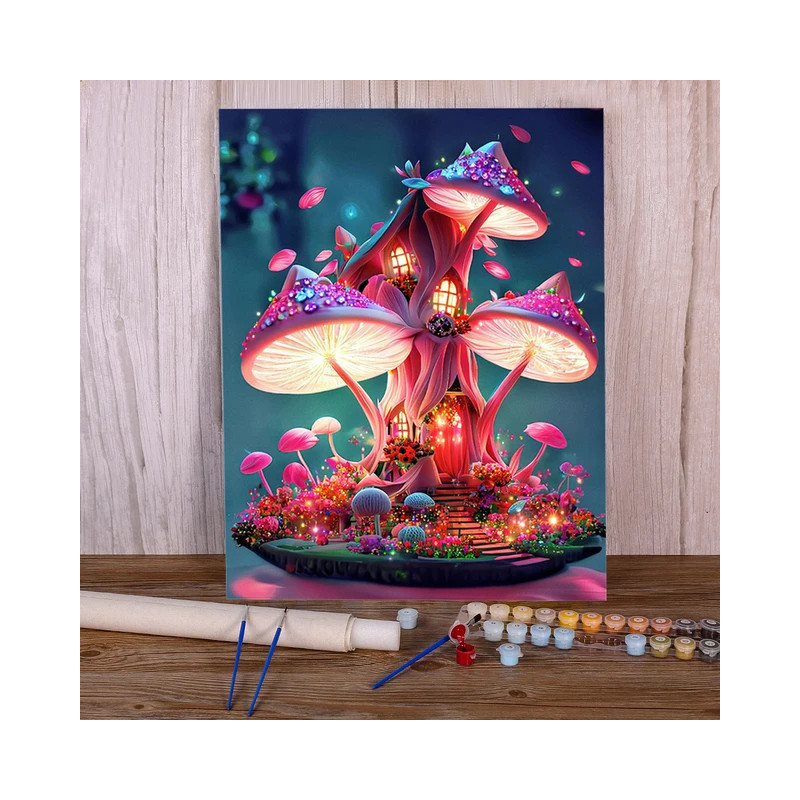 Résultat final attendu pour la peinture Manoir Champignon Féerique