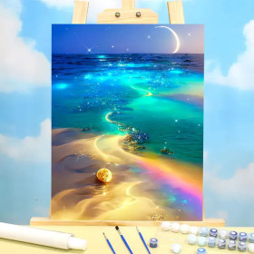 Océan Arc-en-Ciel Lunaire Peinture par Numéro Fantaisie