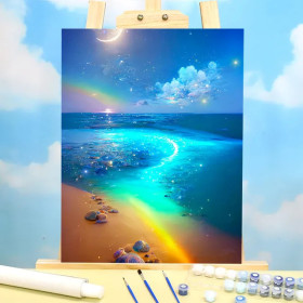 Plage de Rêve Arc-en-ciel Féérique Peinture par Numéro Fantaisie