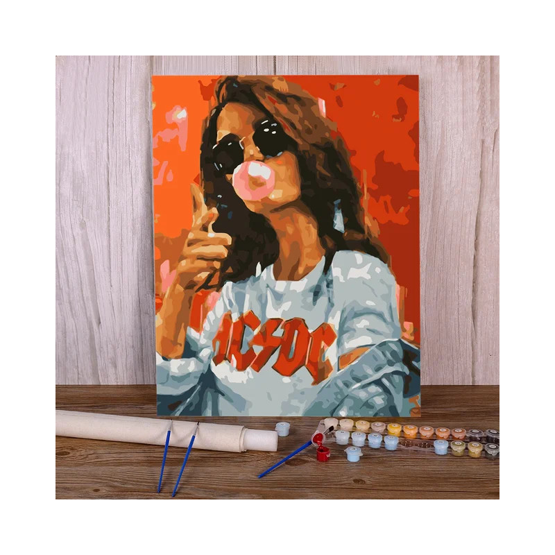 Résultat final de la peinture par numéro Rock Glam AC/DC
