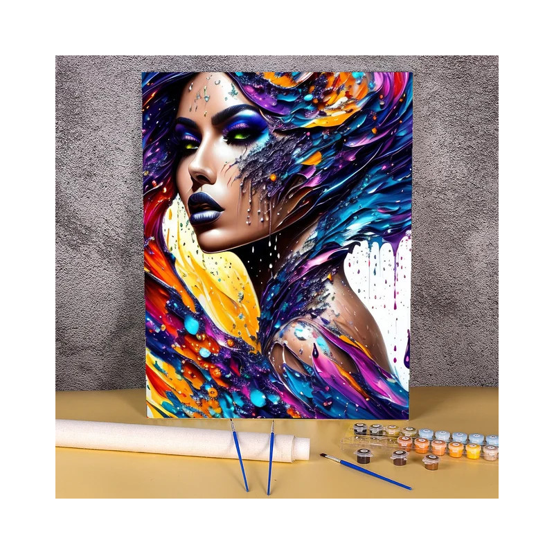 Résultat final de la peinture par numéro Art Moderne Coloré Abstrait