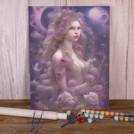 Nymphe des Roses Éternelles Peinture par Numéro Femmes