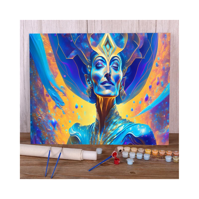 Résultat final de la peinture par numéro Déesse Céleste
