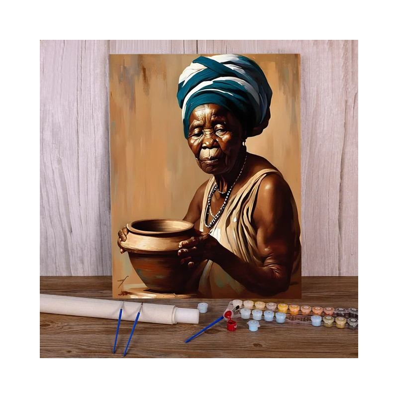 Résultat final de la peinture par numéro Sagesse Africaine