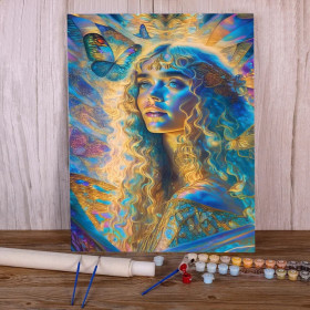 Rêverie aux Papillons d'Or Peinture par Numéro Femmes