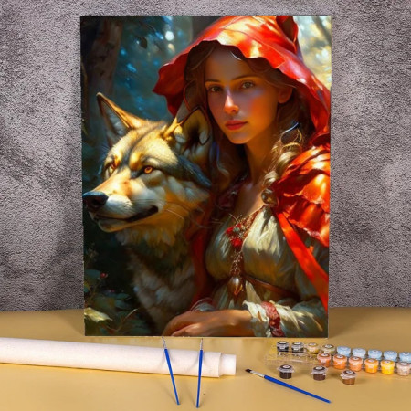 Le Chaperon Rouge & le Loup Mystique Peinture par Numéro Femmes