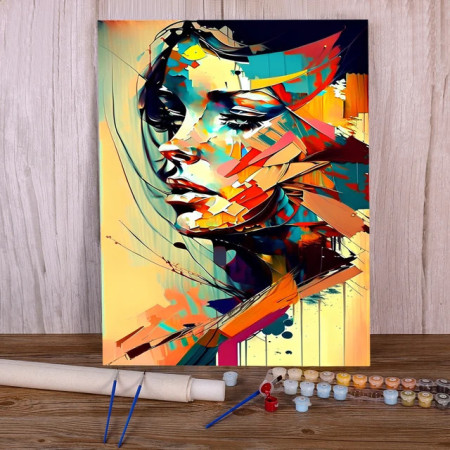 Portrait Géométrique Pop Art Peinture par Numéro Femmes