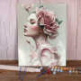 Rêverie Florale : Femme aux Roses Roses Peinture par Numéro Saint-Valentin