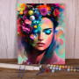Portrait Floral Enchanté Peinture par Numéro Femmes