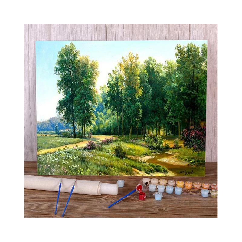 Résultat final attendu pour la peinture Forêt Ensoleillée