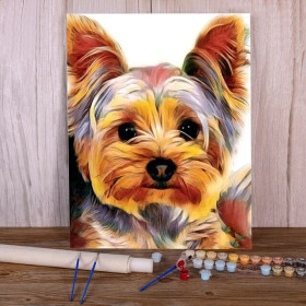 Yorkshire Terrier au Regard Doux Peinture Par Numéros Chiens