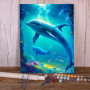 Dauphins Océan Merveilleux Toile de Rêve Peintures par numéros  Poissons