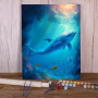 Dauphins Galaxie Sous-Marine Toile Magique Peintures par numéros  Poissons
