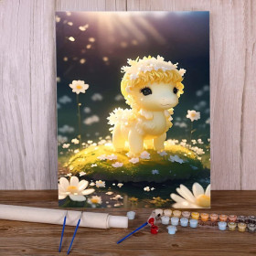 Ouriço Floral Créature Fantastique Jardin Enchanté Peinture par Numéro Enfants