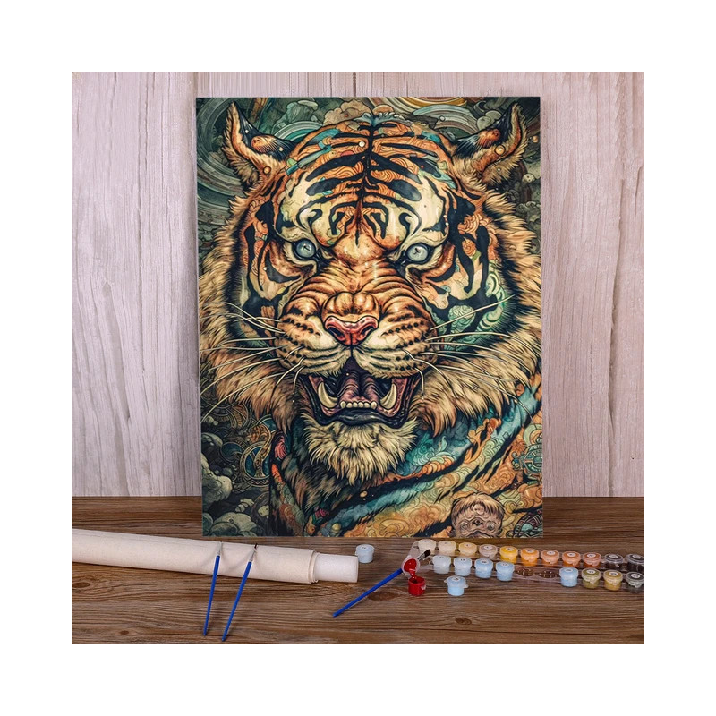 Resultat final du tableau Le Tigre Impérial au Rugissement Tatouage