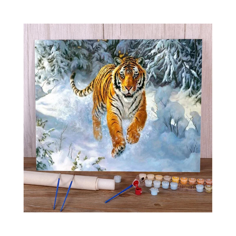 Resultat final du tableau Le Tigre des Neiges et sa Marche Majestueuse