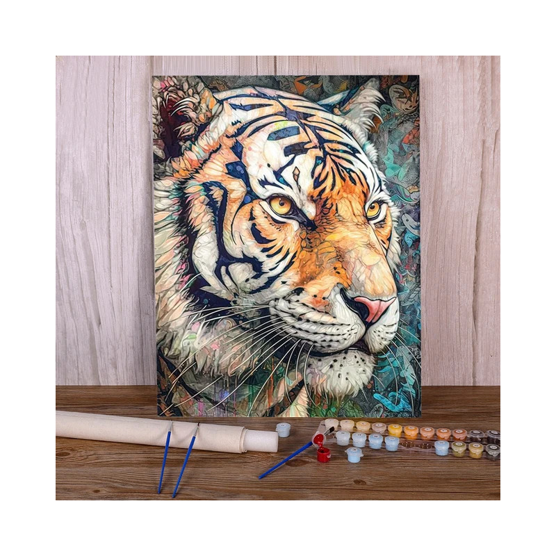 Résultat final attendu pour la peinture Tigre Pop Art