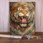 Tigre Tribal au Rugissement Impérial Peinture par Numéro Lion et Tigre