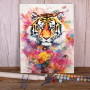 Tigre aux Éclats de Fleurs et Papillons Peinture par Numéro Lion et Tigre