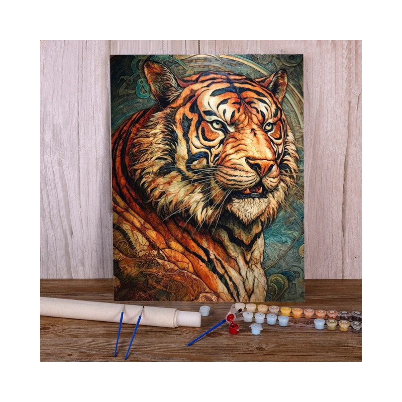 Resultat final du tableau Le Tigre Impérial aux Yeux d'Émeraude