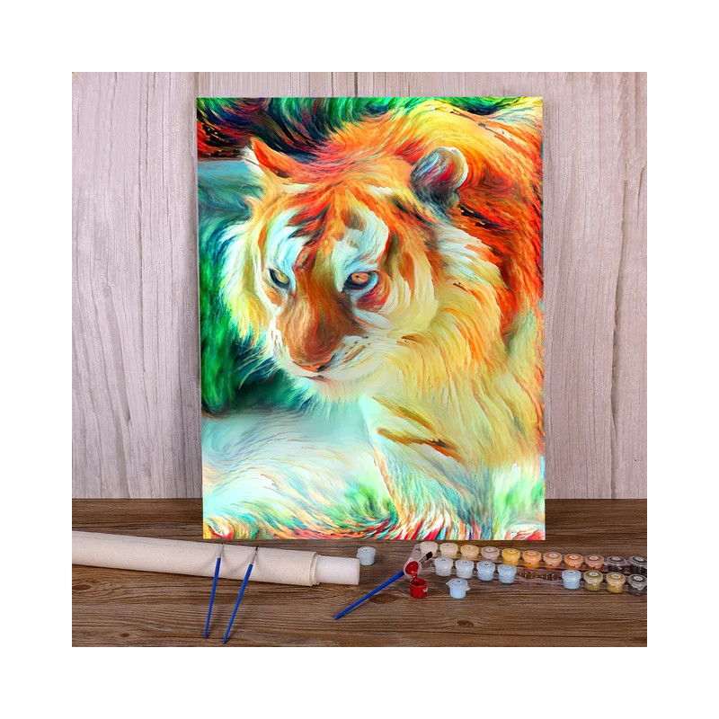 Resultat final du tableau Le Tigre Flamboyant aux Nuances Oniriques