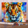 Le Tigre aux Couleurs de l'Arc-en-Ciel Peinture par Numéro Lion et Tigre
