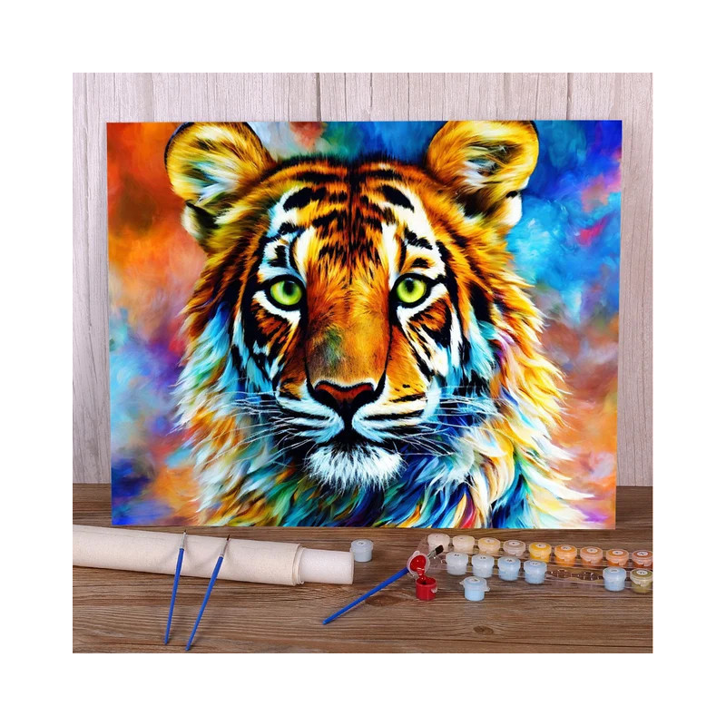 Resultat final du tableau Le Tigre aux Couleurs de l'Arc-en-Ciel