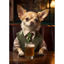 Chihuahua Gentleman au Bar : Style et Humour Peinture Par Numéros Chiens