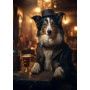 Border Collie Gentleman au Chapeau et à la Bière Peinture Par Numéros Chiens