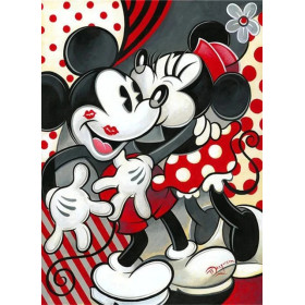 Mickey et Minnie Baisers Pop Art Peinture par Numéro Disney