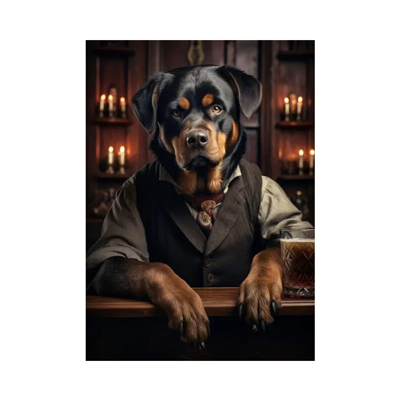 Aperçu final du tableau Rottweiler Gentleman.