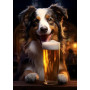 Border Collie Joyeux au Bar Peinture Par Numéros Chiens