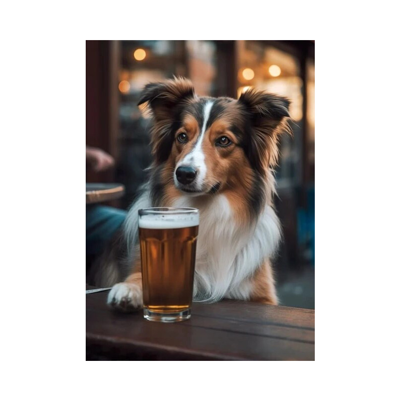 Resultat final du tableau Collie au Bar : Moment de Détente