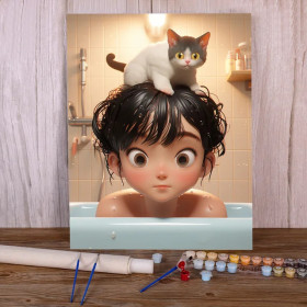 Bulles et Ronrons pour Lili Peinture par Numéro Enfants