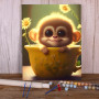 Ralentis le Câlin Paresseux Peinture par Numéro Enfants