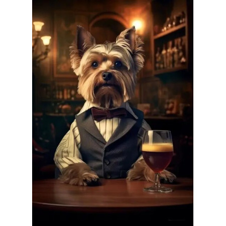 Yorkshire Terrier Chic : La Pause du Gentleman Peinture Par Numéros Chiens