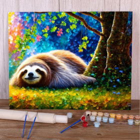 Siesta Forestière Ensoleillée Peinture par Numéro Enfants