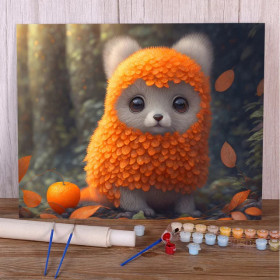 Loutre Automne Nature Animaux Feuilles Peinture par Numéro Enfants