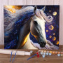 Licorne cosmos galaxie espace Peinture par Numéro Enfants