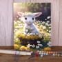 Lapin printemps fleurs panier nature Peinture par Numéro Enfants