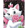 Chat Blanc aux Fleurs Toile Disney Officielle Peinture par Numéro Disney