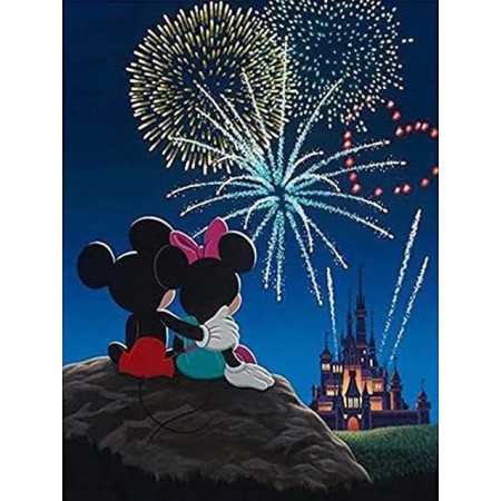 Couple Féerique sous les Feux d'Artifice Peinture par Numéro Disney